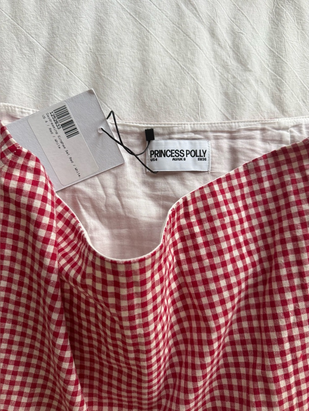 Princess Polly Red & White Gingham Mini Skirt - Picture 2 of 8